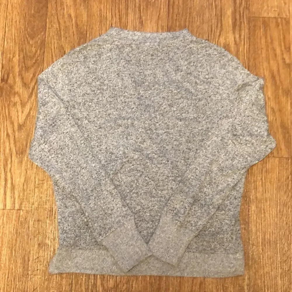 J. Crew Gray Faux Wrap Crossover Heather Knit Pullover Sweater Size Medium